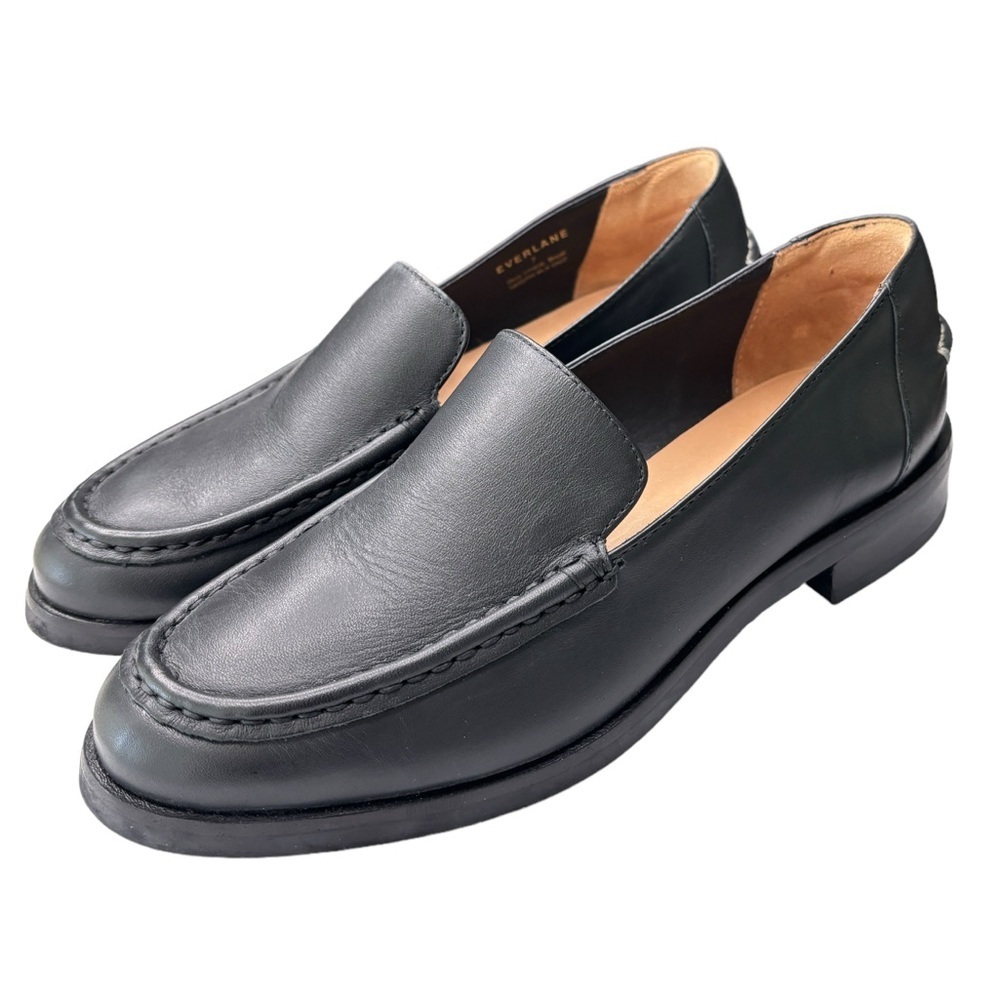 Everlane Black Leather Penny Loafers